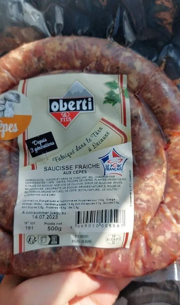 Saucisse fraîche aux cèpes