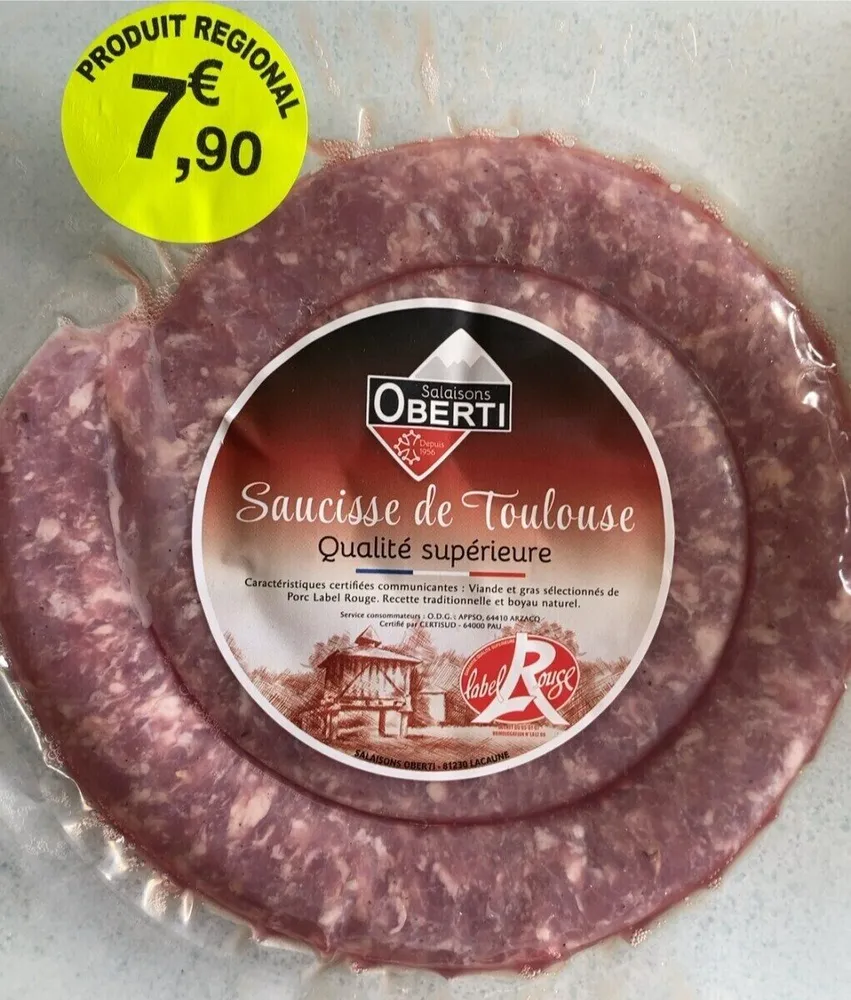 Saucisse de Toulouse Qualité supérieure