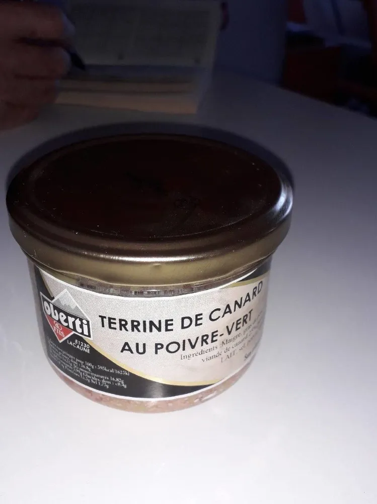 Terrine canard poivre vert