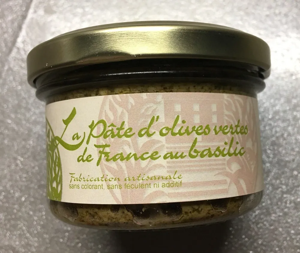 La pate d'olives vertes de France au basilic