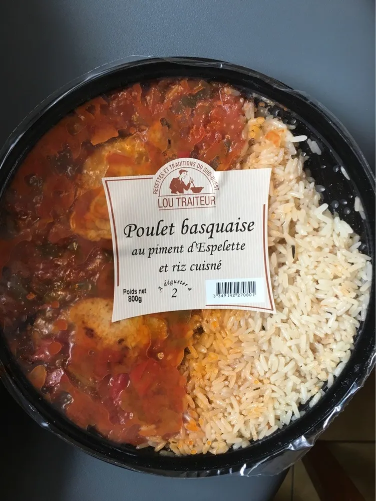 Lou Gascoun Le Poulet basquaise piment d'Espelette et riz cuisin... la barquette de 800 g