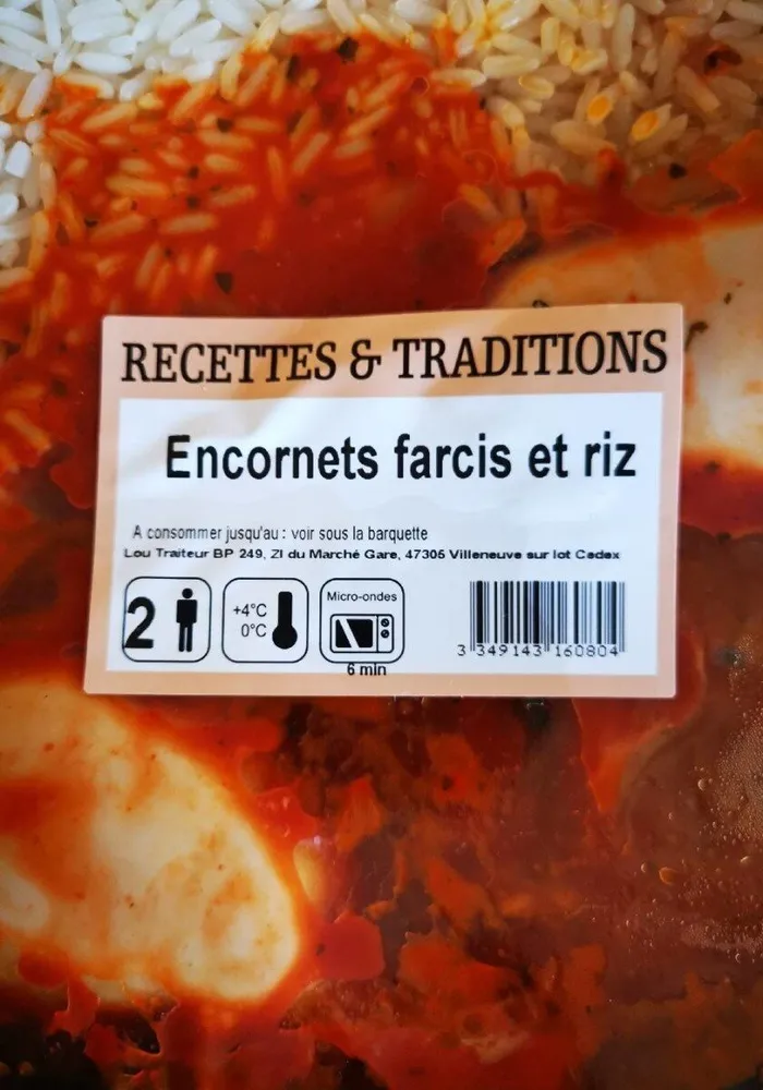 Encornets farcis et riz