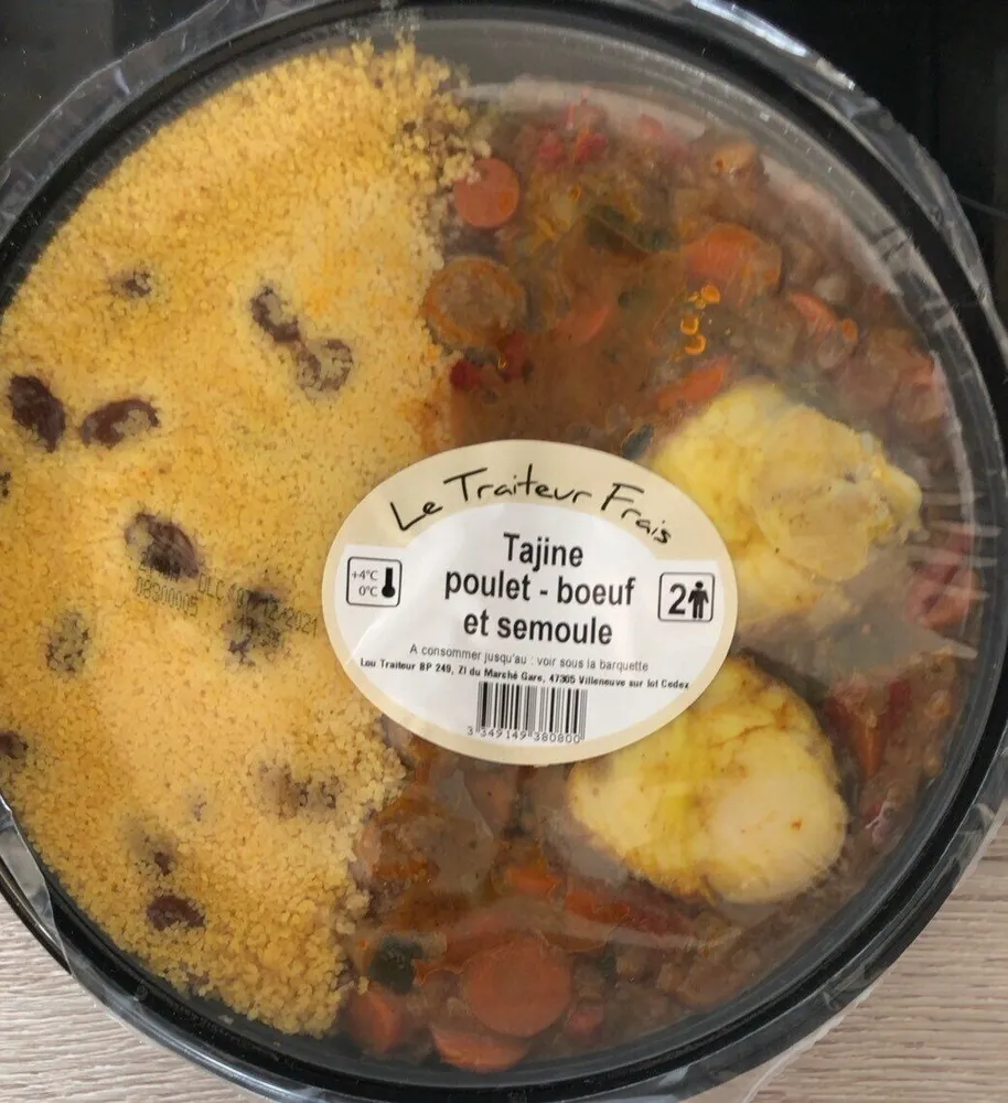Tajine poulet boeuf semoule