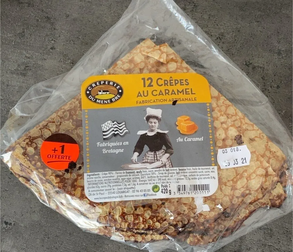 12 crepes au caramel
