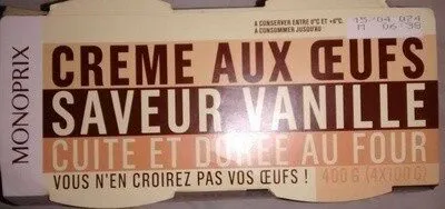 Crèmes aux œufs saveur vanille