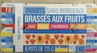 Yaourts sans morceaux brassés aux fruits