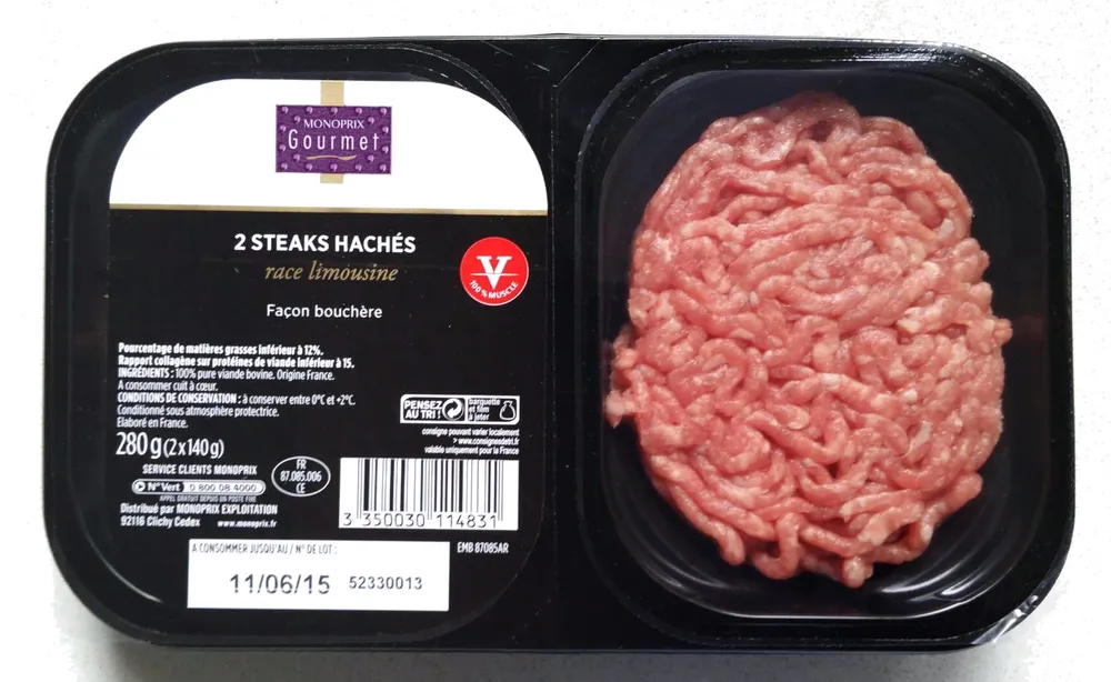 2 steaks hachés race limousine façon bouchère