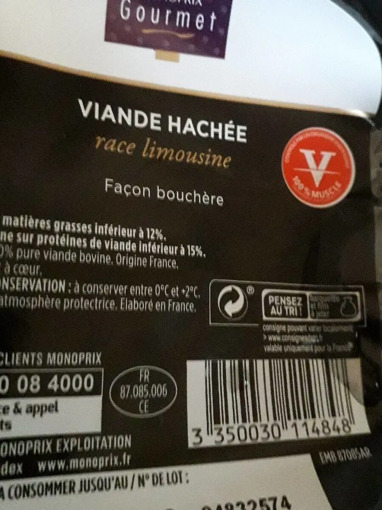 Viande haché race limousine 12%MG