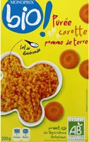 Purée de pommes de terre et carotte