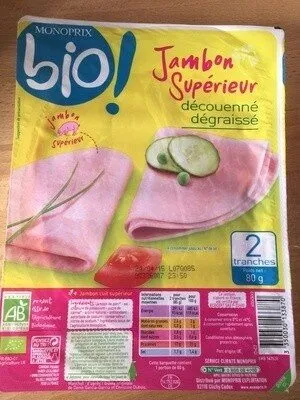 Jambon supérieur découenné dégraissé BIO