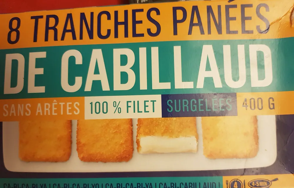 tranches panees de cabillaud
