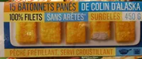 15 bâtonnets panés de colin d'Alaska surgelés