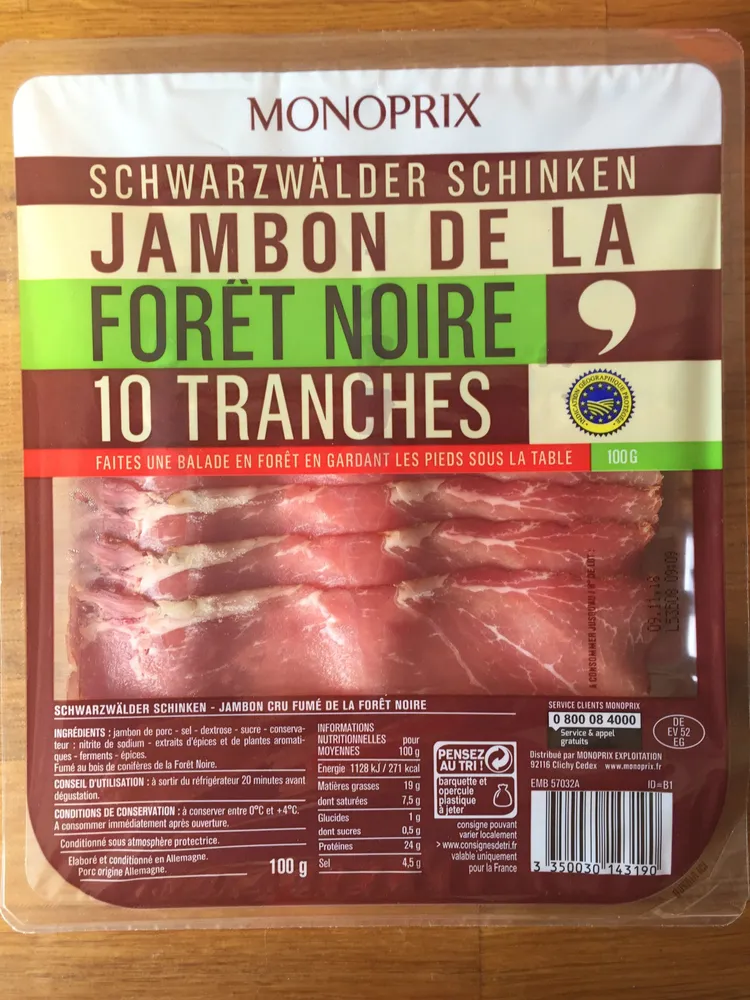Jambon de la Forêt noire 10 tranches