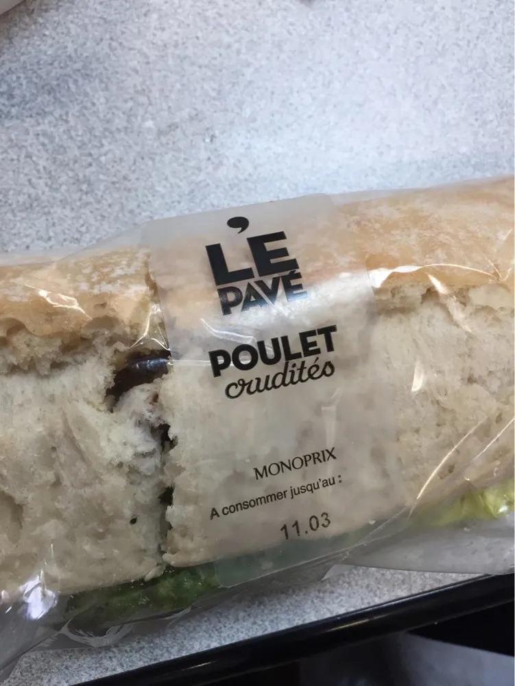 Le pavé poulet crudités