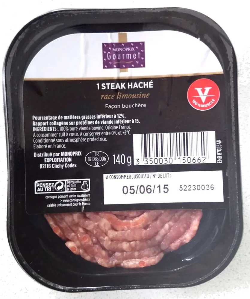 1 steak haché race limousine bouchère