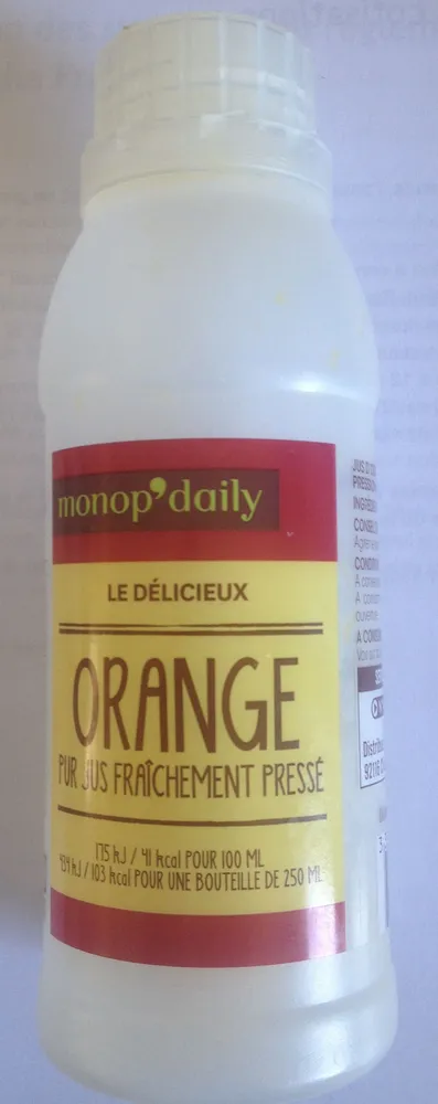 Jus d'orange fraîchement pressé