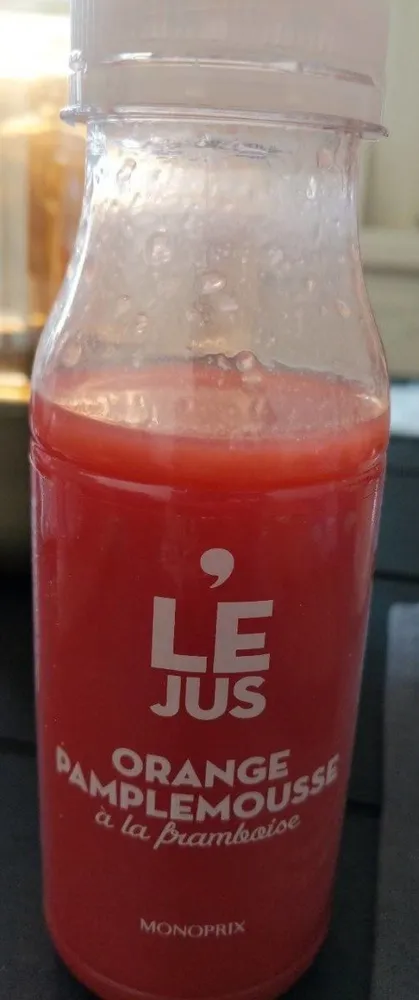 Le jus orange pamplemousse à la framboise