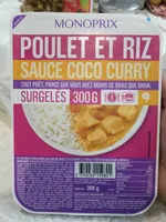 Poulet et riz sauce coco curry