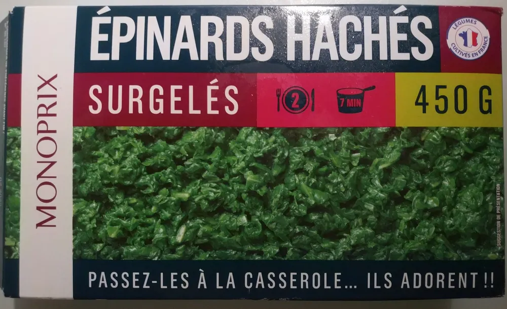 Épinards hachés surgelés