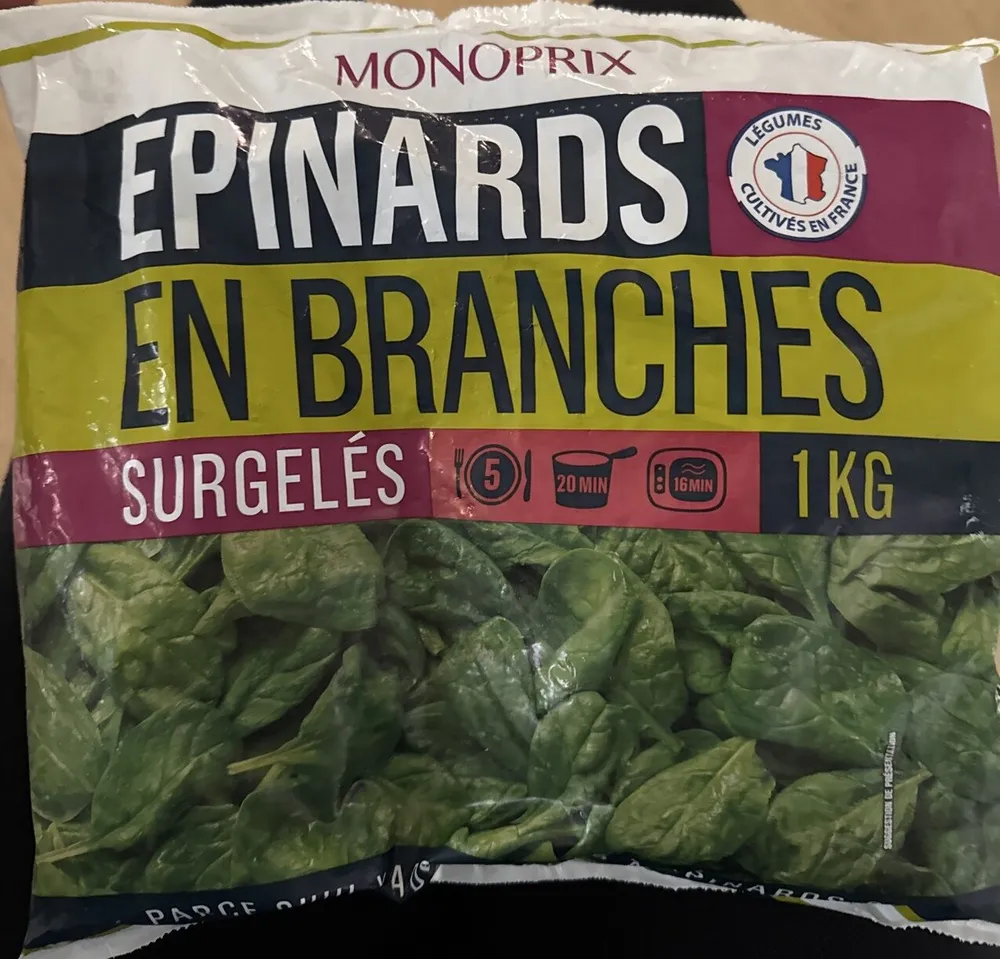 Épinards en branches surgelés