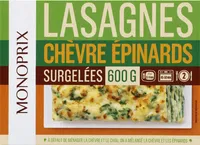 Lasagnes chèvre épinards