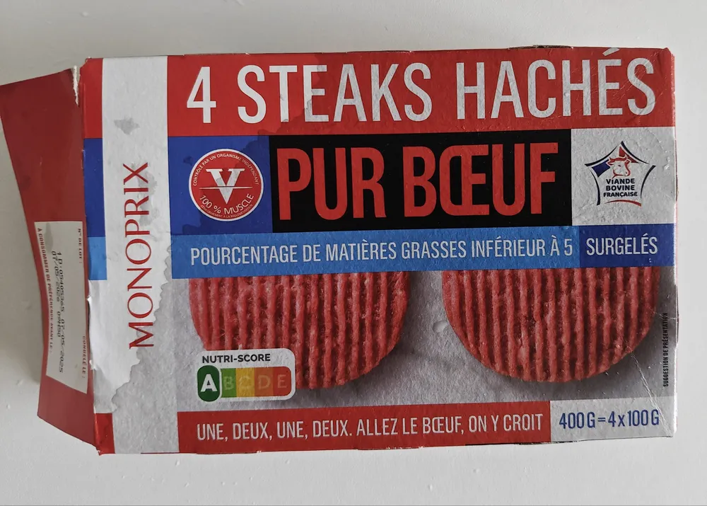 4 steaks hachés pur boeuf