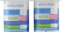 Yaourts natures, 0% de mat. Gr.