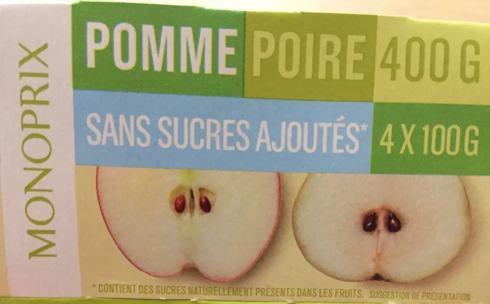 Purée de pommes et poires, sans sucres ajoutés