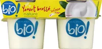 Yaourt brassé nature bio, au lait entier de vache