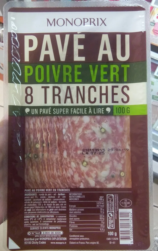 Pavés au poivre vert