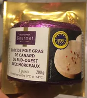 Bloc de foie gras de canard, origine Sud-Ouest, 30% de morceaux