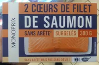 Coeurs de filet de saumon, sans arêtes, surgelés