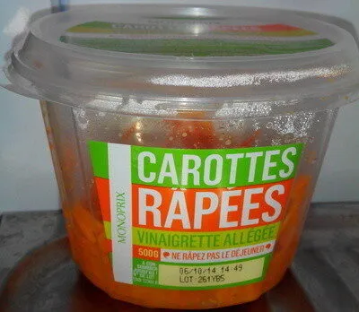 Carottes râpées vinaigrette allégée