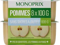 Compotes pommes, sans sucres ajoutés