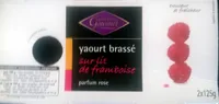 Yaourt brassé sur lit de framboise, parfum rose