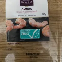Gambas décortiquées cuites réfrigérées, fermes et croquantes