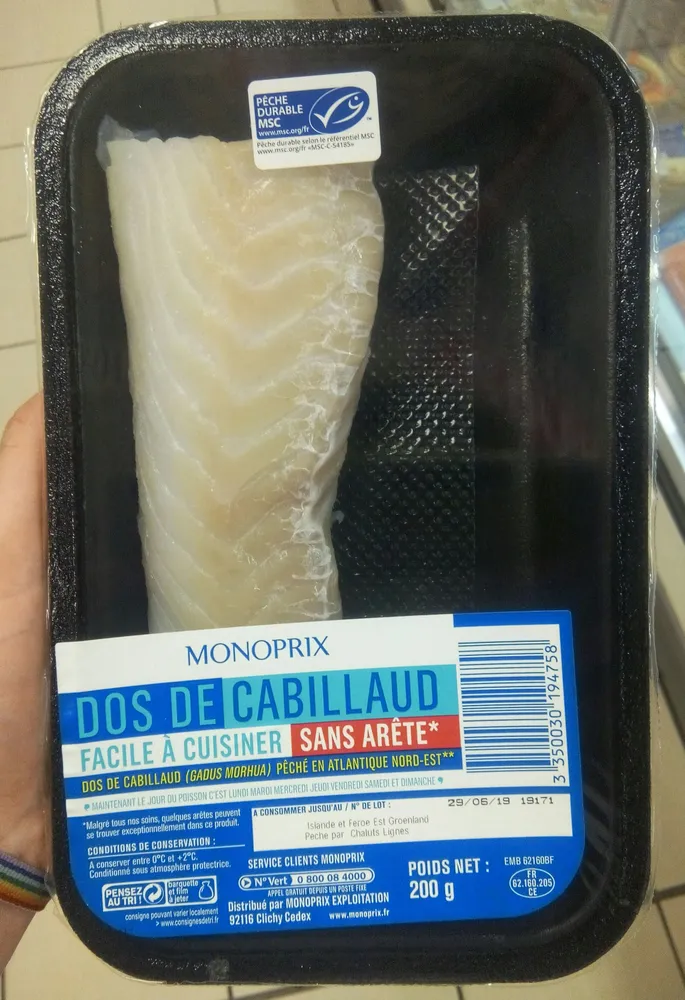 Dos de cabillaud