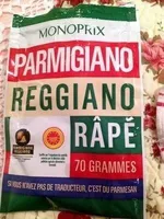Parmigiano Reggiano AOP râpé (28% MG) - 70 g - Monoprix