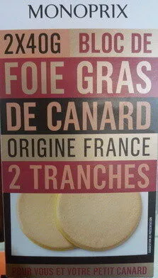 Bloc de foie gras de canard 2 tranches