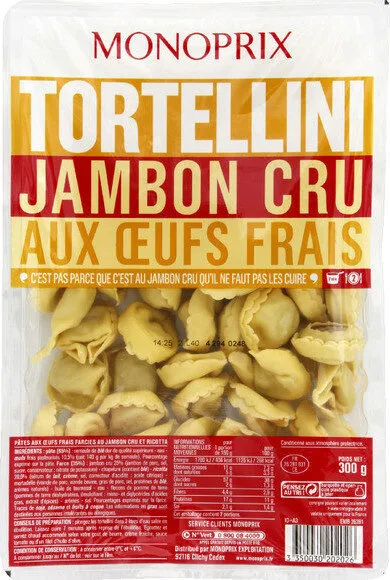 Tortellini jambon cru aux oeufs frais