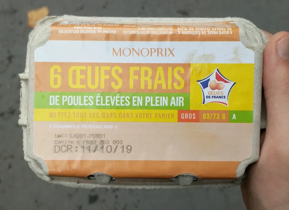 Œufs frais de poules élevées en plein air