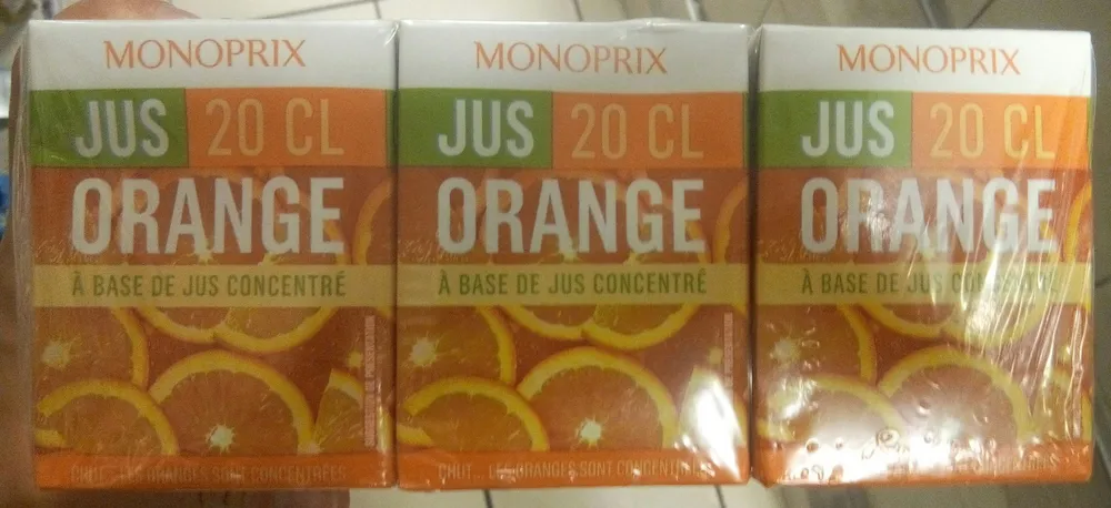 Jus d'orange - à base de jus concentré