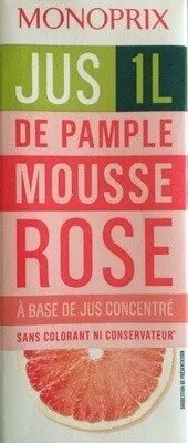 Jus de pamplemousse rose à base de jus concentré
