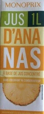 Jus d'ananas à base de jus concentré