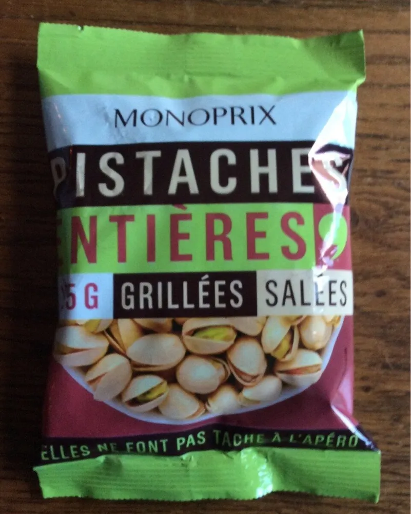 Pistaches entières grillées salées