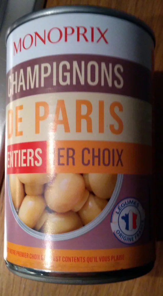 Champignons de Paris entiers 1er choix