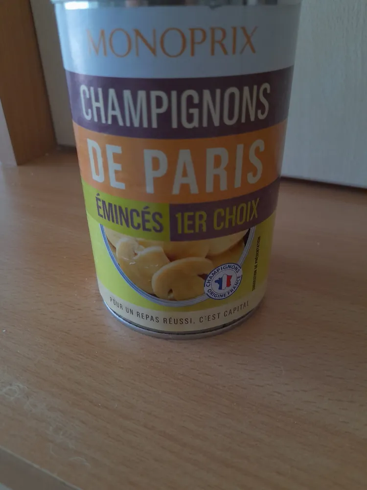 Champignons de paris eminces