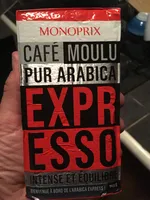 Café moulu pur arabica, expresso, intense et équilibré