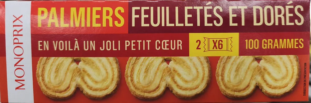 Palmiers feuilletés et dorés
