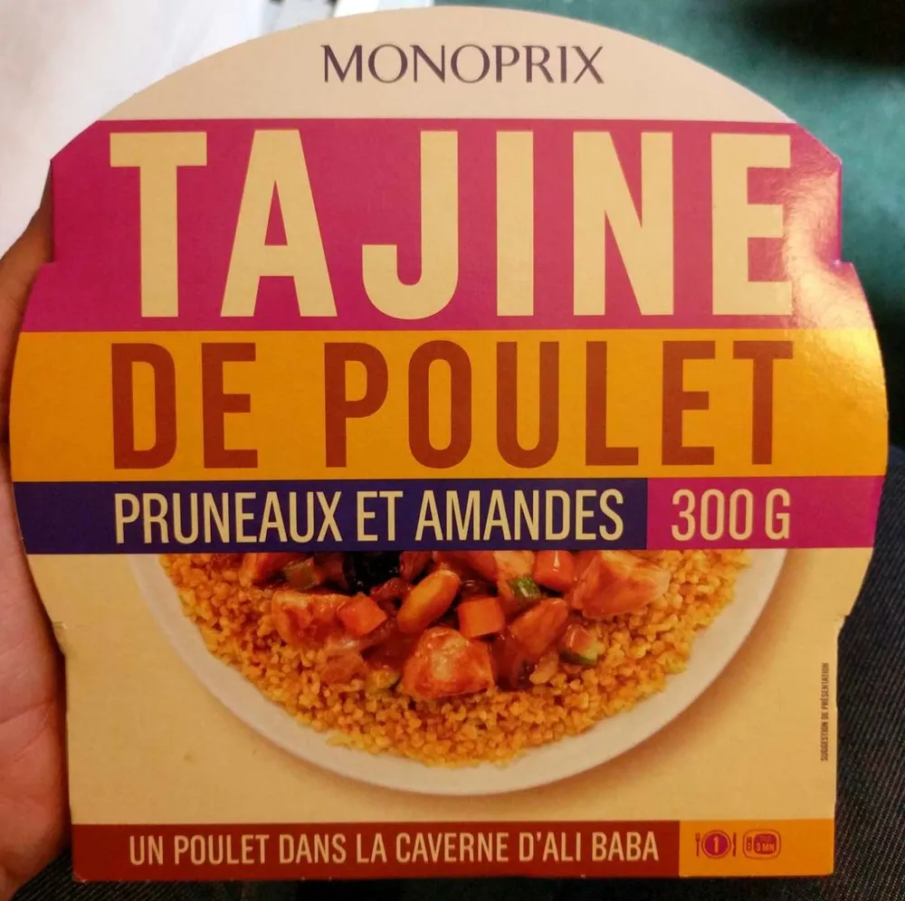 Tajine de poulet pruneaux et amandes